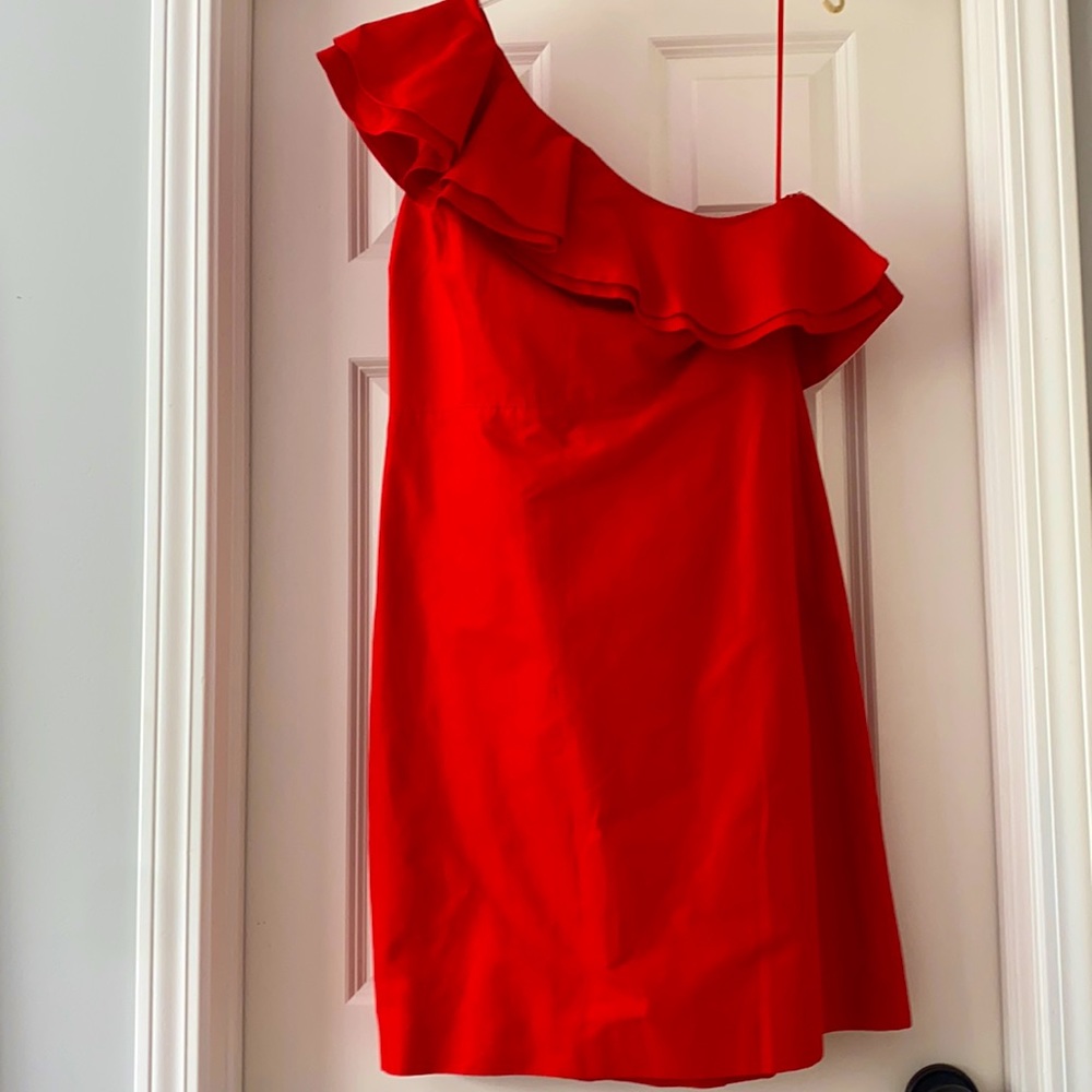 Asymmetric ruffle top summer dress